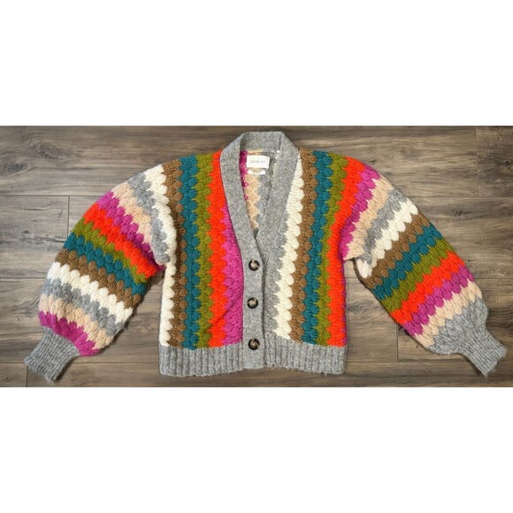 Eleven Six Women's Charlie Cardigan Multi Alpaca Wool Blend 3-Button Size XS/S - Picture 2 of 12